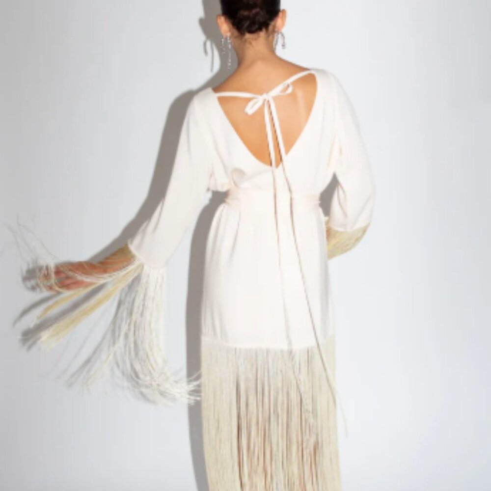 Mr Larkin Orella Tassel Dress, Ivory - Picture 4 of 10